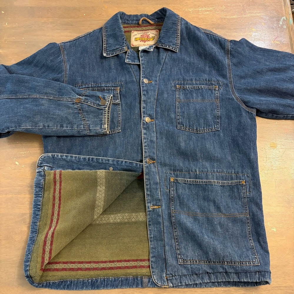 The Territory Ahead Denim Chore Jacket XL Workwear‎ Trucker Jean Coat Lined
